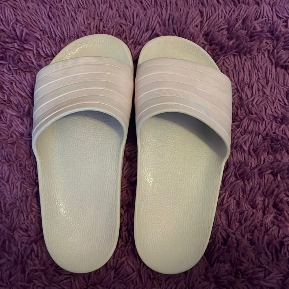 Pink Adidas slides